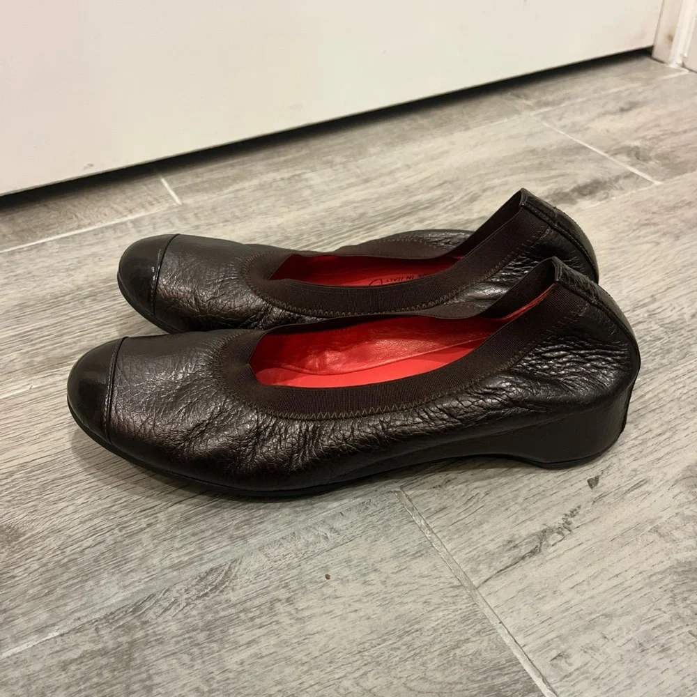 Pos Ole Rouge Italy‎ Women’s Brown Leather Slip OnFlat Shoes SIZE 38 / 7